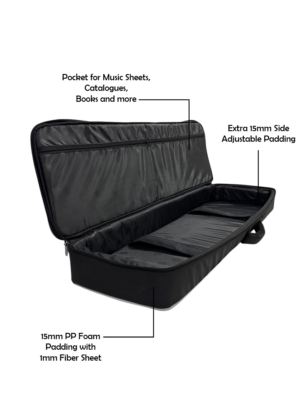 Olive OL-MIDI 61 Midi Keyboard Bag for 61 and 49 keys midi, 15mm Foam Padding, Shoulder Straps,